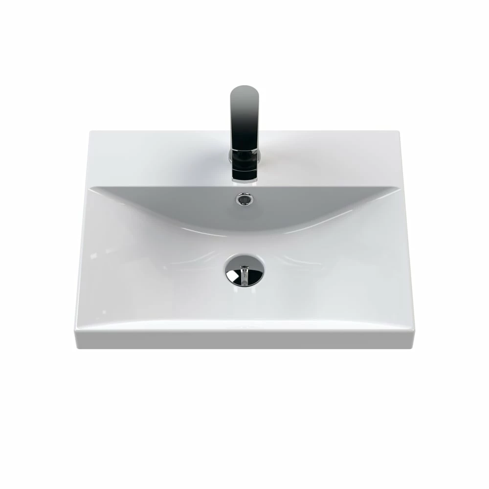 Nuie Arno Wall Hung 2-Door Vanity Unit With Basin-3 500mm Wide - Gloss White 4 Nuie Arno Wall Hung 2-Door Vanity Unit With Basin-3 500mm Wide - Gloss White - Image 2