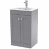 Nuie Classique Floor Standing 2-Door Vanity Unit With Basin-2 500mm Wide - Satin Grey -HEATANDPLUMB Sales nuie classique vanity unit clc223c