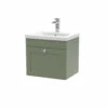 Nuie Classique Wall Hung 1-Drawer Vanity Unit With Basin-1 500mm Wide - Satin Green -HEATANDPLUMB Sales nuie classique vanity unit clc891d