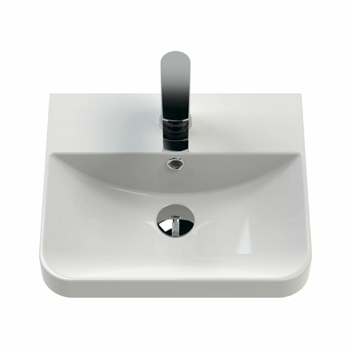 Nuie Core Wall Hung 1-Door Vanity Unit With Thin Edge Basin 400mm Wide - Satin Green 4 Nuie Core Wall Hung 1-Door Vanity Unit With Thin Edge Basin 400mm Wide - Satin Green - Image 2