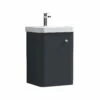 Nuie Core Wall Hung 1-Door Vanity Unit With Thin Edge Basin 400mm Wide - Satin Anthracite 1 Nuie Core Wall Hung 1-Door Vanity Unit With Thin Edge Basin 400mm Wide - Satin Anthracite -HEATANDPLUMB Sales nuie core vanity unit cor1401