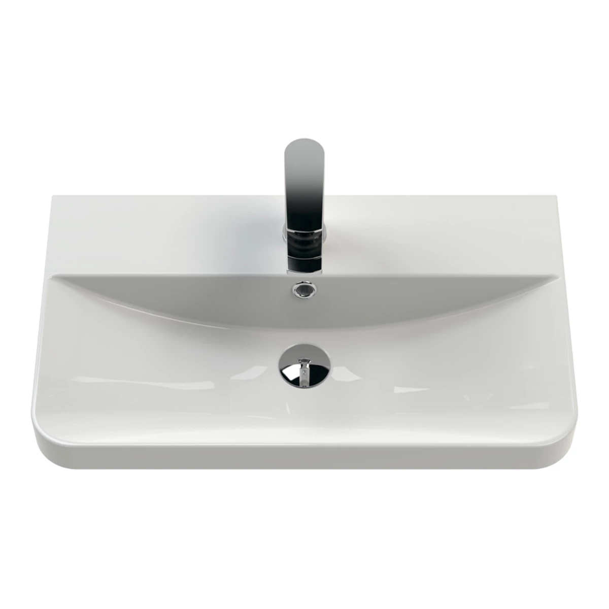 Nuie Core Wall Hung 2-Door Vanity Unit With Thin Edge Basin 600mm Wide - Gloss White 6 Nuie Core Wall Hung 2-Door Vanity Unit With Thin Edge Basin 600mm Wide - Gloss White - Image 4