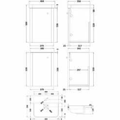 Nuie Core Wall Hung 1-Door Vanity Unit With Thin Edge Basin 400mm Wide - Gloss Grey Mist 10 Nuie Core Wall Hung 1-Door Vanity Unit With Thin Edge Basin 400mm Wide - Gloss Grey Mist -HEATANDPLUMB Sales nuie core vanity unit cor401