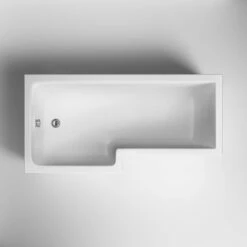 Nuie Cove L-Shaped Shower Bath Hinged Screen 1700mm X 700mm/850mm - Left Handed -HEATANDPLUMB Sales nuie cove bath nmp135 nsbs3 wbs1785l 1 3