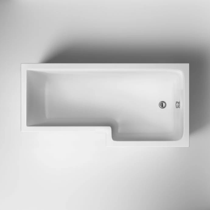 Nuie Square L-Shaped Shower Bath 1700mm X 700mm/850mm - Right Handed 3 Nuie Square L-Shaped Shower Bath 1700mm X 700mm/850mm - Right Handed
