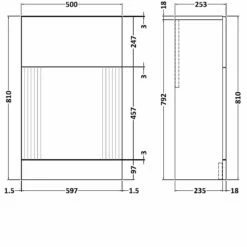 Nuie Deco Back To Wall WC Unit 500mm Wide - Satin Anthracite