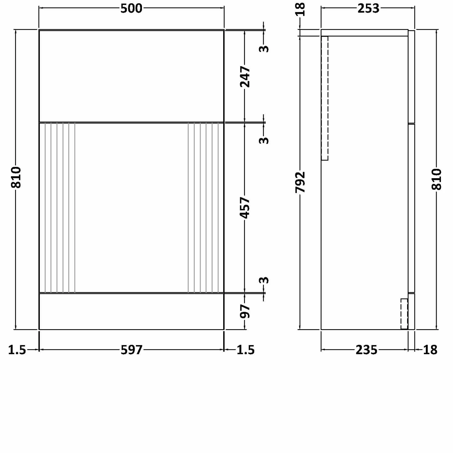 Nuie Deco Back To Wall WC Unit 500mm Wide - Satin Grey 4 Nuie Deco Back To Wall WC Unit 500mm Wide - Satin Grey - Image 2