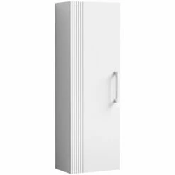Nuie Deco Wall Hung 1-Door Tall Unit 400mm Wide - Satin White