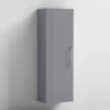Nuie Deco Wall Hung 1-Door Tall Unit 400mm Wide - Satin Grey -HEATANDPLUMB Sales nuie deco bathroom furniture flt262