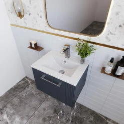 Nuie Deco Wall Hung 1-Drawer Vanity Unit With Basin-2 500mm Wide - Satin Grey 10 Nuie Deco Wall Hung 1-Drawer Vanity Unit With Basin-2 500mm Wide - Satin Grey -HEATANDPLUMB Sales nuie deco vanity unit dpf1491b 1