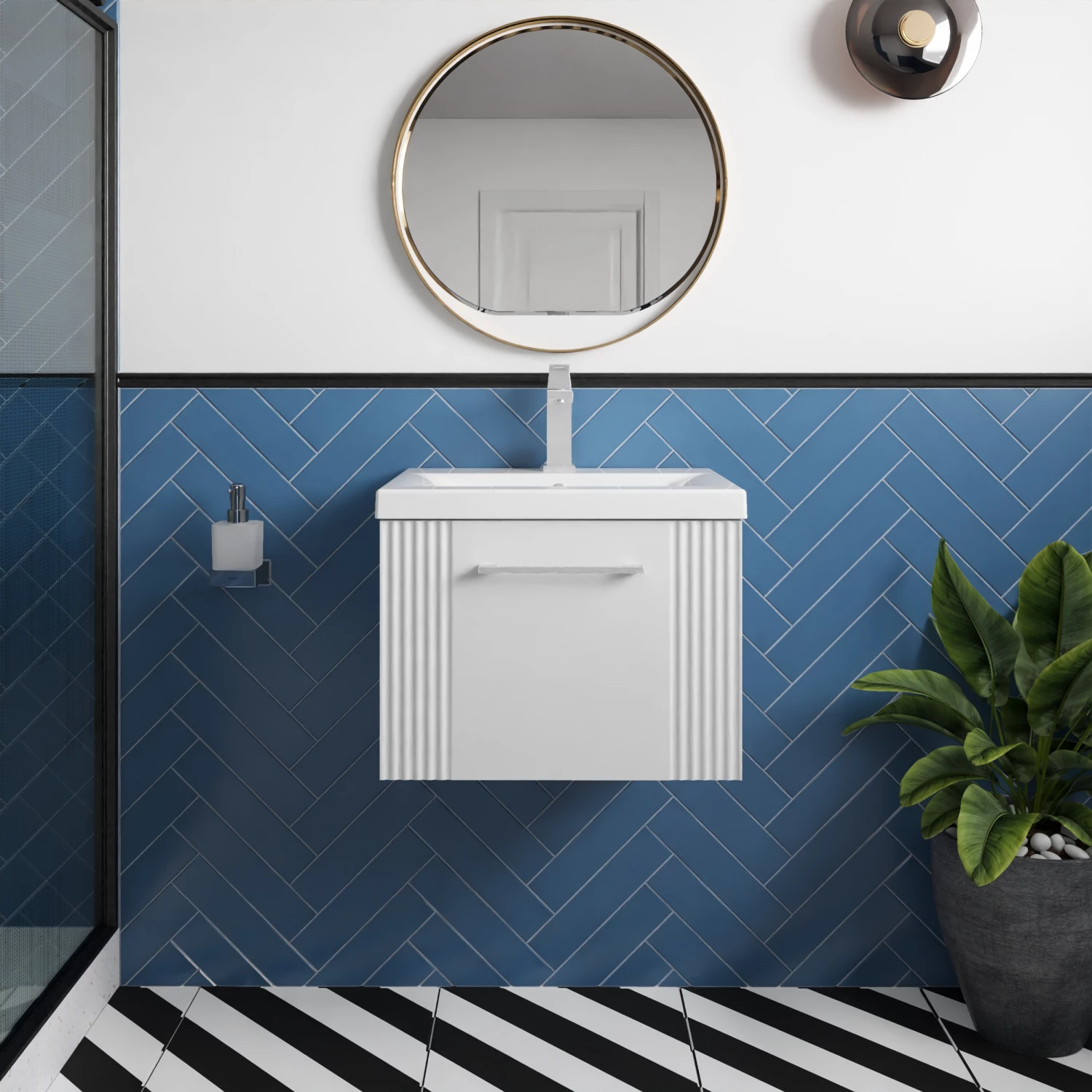 Nuie Deco Wall Hung 1-Drawer Vanity Unit With Basin-1 500mm Wide - Satin White 7 Nuie Deco Wall Hung 1-Drawer Vanity Unit With Basin-1 500mm Wide - Satin White - Image 5