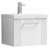 Nuie Deco Wall Hung 1-Drawer Vanity Unit With Basin-1 500mm Wide - Satin White