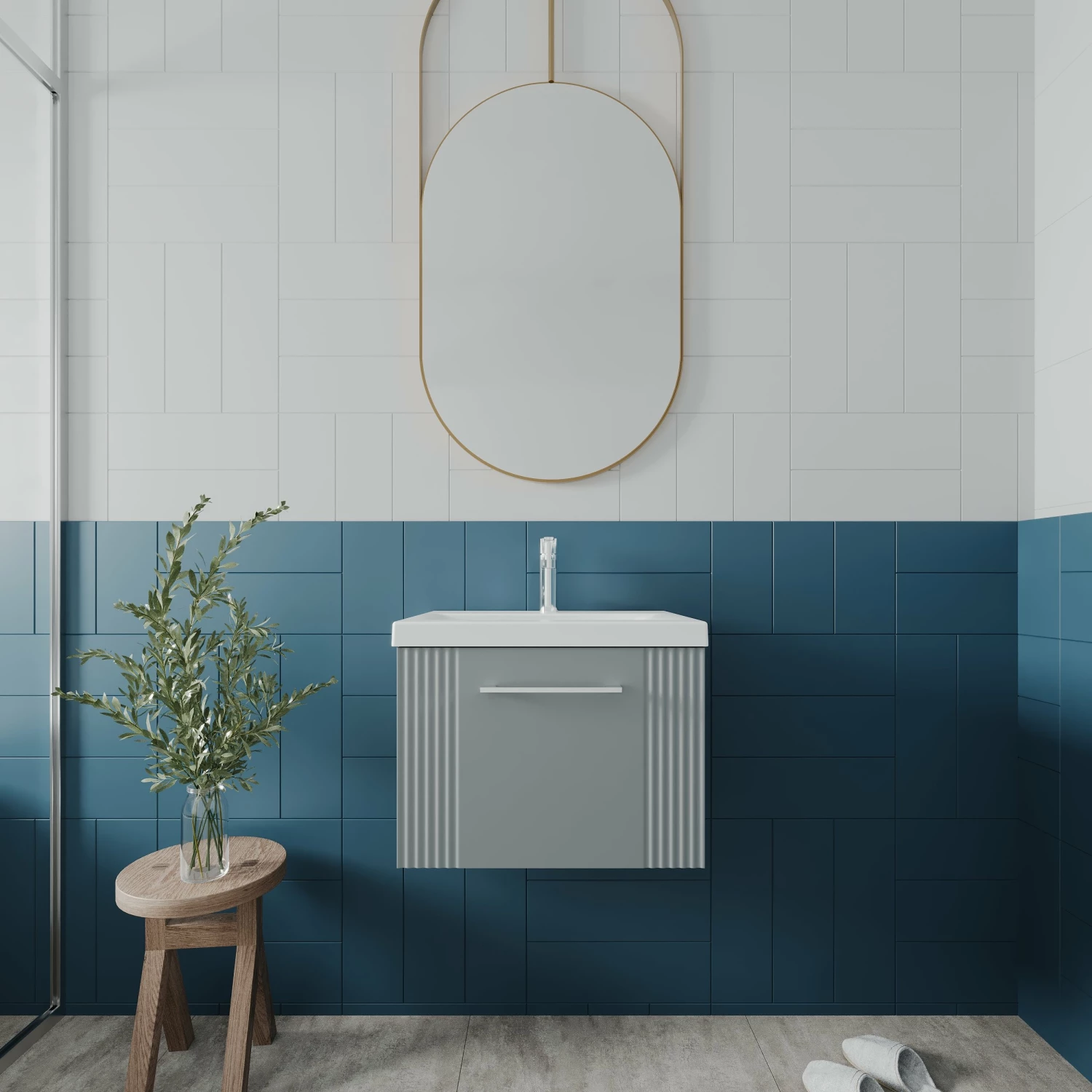 Nuie Deco Wall Hung 1-Drawer Vanity Unit With Basin-1 500mm Wide - Satin Grey 3 Nuie Deco Wall Hung 1-Drawer Vanity Unit With Basin-1 500mm Wide - Satin Grey