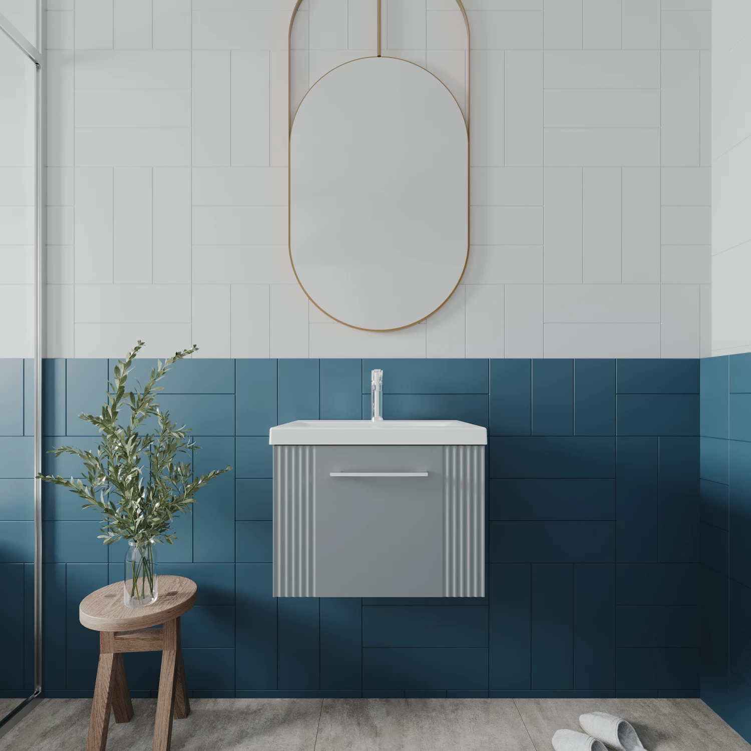 Nuie Deco Wall Hung 1-Drawer Vanity Unit With Basin-2 500mm Wide - Satin Grey 3 Nuie Deco Wall Hung 1-Drawer Vanity Unit With Basin-2 500mm Wide - Satin Grey