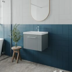 Nuie Deco Wall Hung 1-Drawer Vanity Unit With Basin-2 500mm Wide - Satin Grey 9 Nuie Deco Wall Hung 1-Drawer Vanity Unit With Basin-2 500mm Wide - Satin Grey -HEATANDPLUMB Sales nuie deco vanity unit dpf291a 3