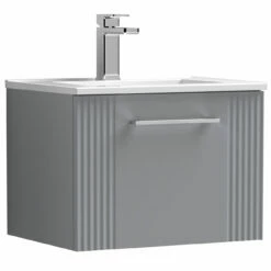 Nuie Deco Wall Hung 1-Drawer Vanity Unit With Basin-2 500mm Wide - Satin Grey 13 Nuie Deco Wall Hung 1-Drawer Vanity Unit With Basin-2 500mm Wide - Satin Grey -HEATANDPLUMB Sales nuie deco vanity unit dpf291b 1 1