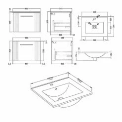 Nuie Deco Wall Hung 1-Drawer Vanity Unit With Basin-2 500mm Wide - Satin Grey 12 Nuie Deco Wall Hung 1-Drawer Vanity Unit With Basin-2 500mm Wide - Satin Grey -HEATANDPLUMB Sales nuie deco vanity unit dpf291b 1