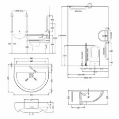 Nuie Close Coupled Doc M Pack 5 X Grab Rails And Mixer Tap - Blue