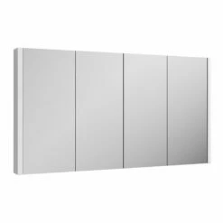 Nuie Eden 4-Door Mirrored Cabinet 650mm H X 1200mm W White -HEATANDPLUMB Sales nuie eden bathroom cabinet nvm118 1 1