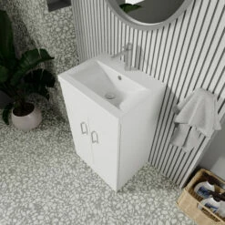 Nuie Eden Floor Standing 2-Door Vanity Unit With Basin-1 500mm Wide - Gloss White -HEATANDPLUMB Sales nuie eden vanity unit vtmw500e 3