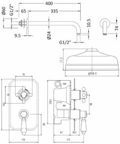 Nuie Edwardian Dual Concealed Mixer Shower With Fixed Head