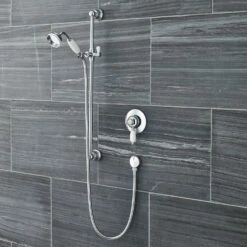 Nuie Edwardian Round Manual Concealed Shower Valve With Slider Rail Kit - Chrome 7 Nuie Edwardian Round Manual Concealed Shower Valve With Slider Rail Kit - Chrome -HEATANDPLUMB Sales nuie edwardian complete mixer shower sbt50mv1 1 1