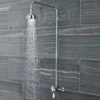 Nuie Edwardian Round Manual Exposed Shower Valve With Rigid Riser Kit - Chrome