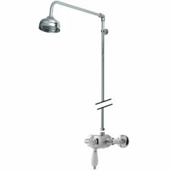 Nuie Edwardian Round Manual Exposed Shower Valve With Rigid Riser Kit - Chrome -HEATANDPLUMB Sales nuie edwardian complete mixer shower sbt53mv1 2