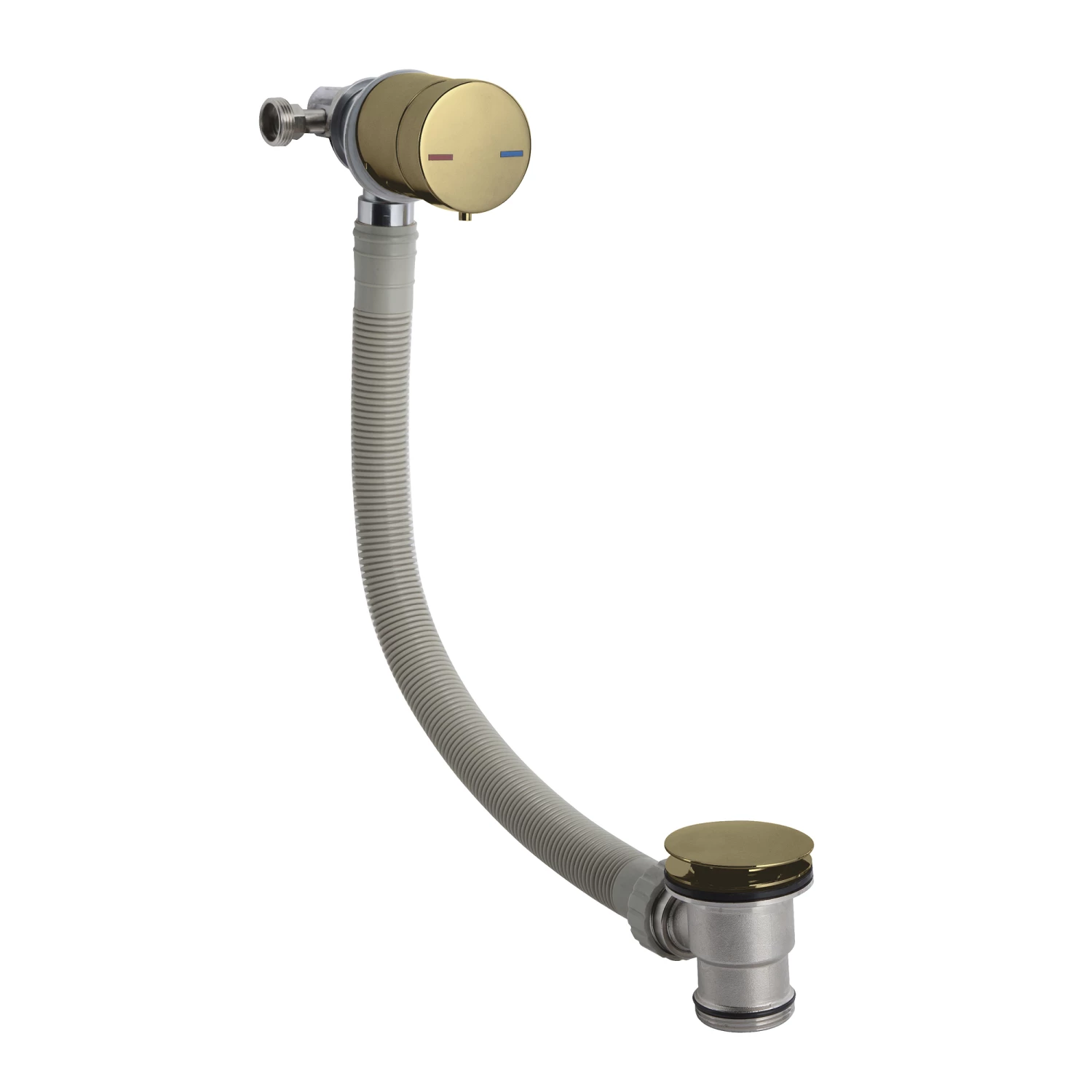 Nuie Freeflow Bath Filler With Pop Up Waste And Overflow - Brushed Brass 4 Nuie Freeflow Bath Filler With Pop Up Waste And Overflow - Brushed Brass - Image 2
