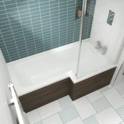 Nuie Square L-Shaped Shower Bath 1500mm X 700mm/850mm - Right Handed 11 Nuie Square L-Shaped Shower Bath 1500mm X 700mm/850mm - Right Handed -HEATANDPLUMB Sales nuie l shaped bath wbs1585r