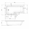 Nuie Square L-Shaped Shower Bath 1600mm X 700mm/850mm - Left Handed -HEATANDPLUMB Sales nuie l shaped bath wbs1685l 1