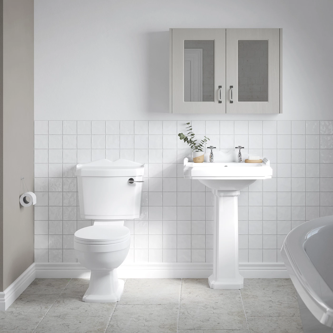 Nuie Legend Basin And Full Pedestal 590mm Wide - 2 Tap Hole 6 Nuie Legend Basin And Full Pedestal 590mm Wide - 2 Tap Hole - Image 4