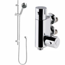 Nuie Linear Vertical Thermostatic Bar Shower Valve With Slider Rail Kit - Chrome 9 Nuie Linear Vertical Thermostatic Bar Shower Valve With Slider Rail Kit - Chrome -HEATANDPLUMB Sales nuie linear complete mixer shower a3043 vbs023 1