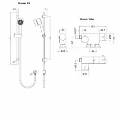Nuie Linear Vertical Thermostatic Bar Shower Valve With Slider Rail Kit - Chrome 7 Nuie Linear Vertical Thermostatic Bar Shower Valve With Slider Rail Kit - Chrome -HEATANDPLUMB Sales nuie linear complete mixer shower a3043 vbs023