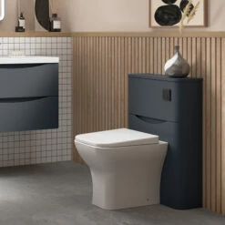 Nuie Lunar Back To Wall WC Toilet Unit 550mm Wide - Satin Anthracite -HEATANDPLUMB Sales nuie lunar bathroom furniture sml1441 1