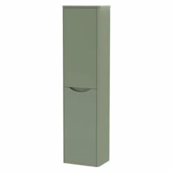 Nuie Lunar Wall Hung 2-Door Tall Unit 356mm Wide - Satin Green -HEATANDPLUMB Sales nuie lunar bathroom furniture sml862