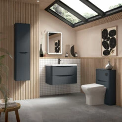 Nuie Lunar Back To Wall WC Toilet Unit 550mm Wide - Satin Anthracite -HEATANDPLUMB Sales nuie lunar vanity unit lun1404 1