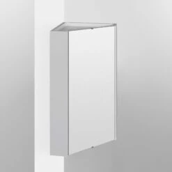 Nuie Mayford Corner Mirrored Bathroom Cabinet 650mm H X 459mm W - White 7 Nuie Mayford Corner Mirrored Bathroom Cabinet 650mm H X 459mm W - White -HEATANDPLUMB Sales nuie mayford bathroom cabinet nvc118 1