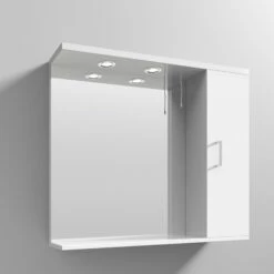 Nuie Mayford Mirrored Bathroom Cabinet 750mm H X 850mm W White - Right Handed 7 Nuie Mayford Mirrored Bathroom Cabinet 750mm H X 850mm W White - Right Handed -HEATANDPLUMB Sales nuie mayford bathroom cabinet prc115