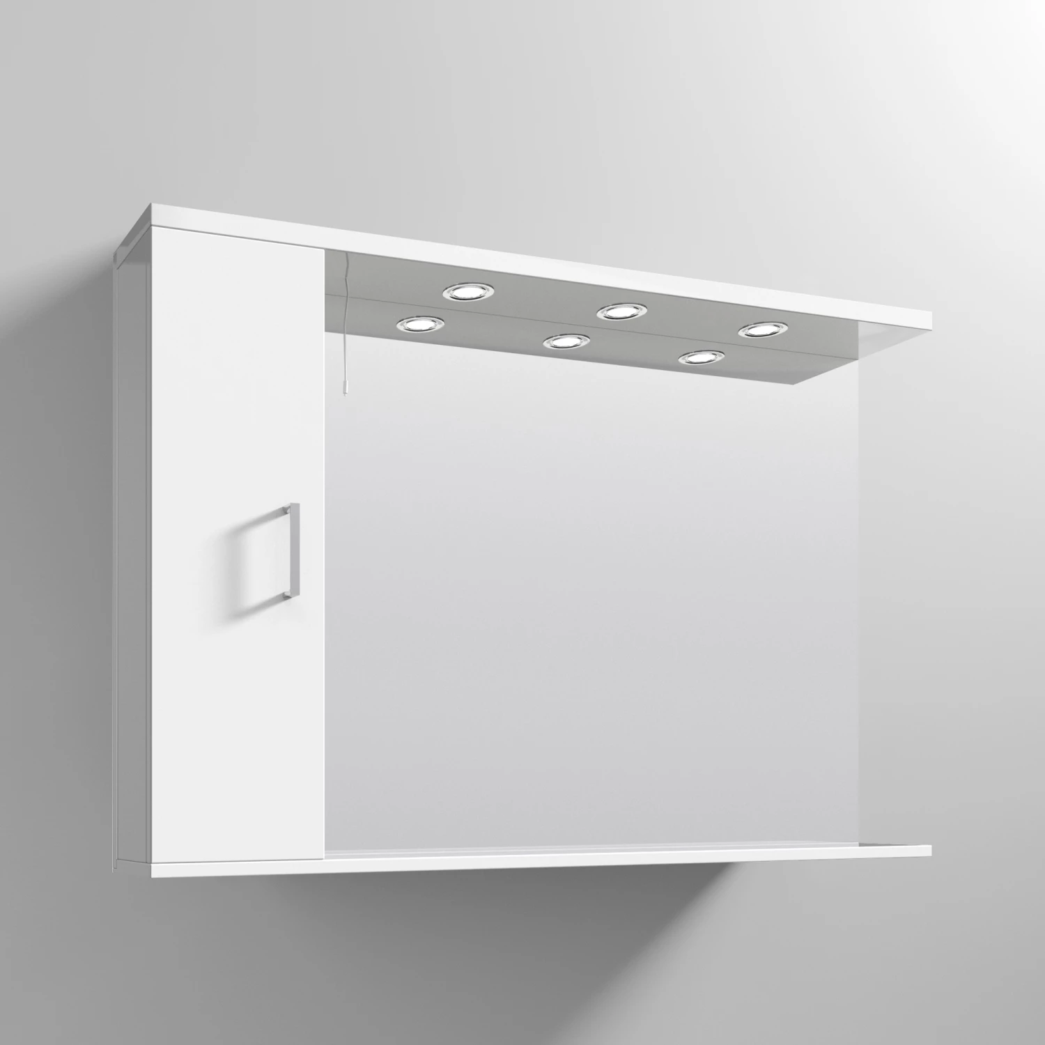 Nuie Mayford Mirrored Bathroom Cabinet 750mm H X 1050mm W White - Left Handed 5 Nuie Mayford Mirrored Bathroom Cabinet 750mm H X 1050mm W White - Left Handed - Image 3