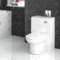 Nuie Mayford Back To Wall WC Toilet Unit 500mm Wide X 330mm Deep - Gloss White -HEATANDPLUMB Sales nuie mayford bathroom furniture pmmabwu330