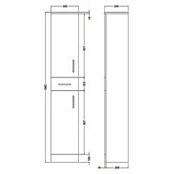 Nuie Mayford Tall Boy Unit 350mm Wide X 300mm Deep - Gloss White