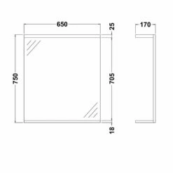 Nuie Mayford Bathroom Mirror 750mm H X 650mm W - White 9 Nuie Mayford Bathroom Mirror 750mm H X 650mm W - White -HEATANDPLUMB Sales nuie mayford bathroom mirror prc113