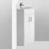 Nuie Mayford Floor Standing Corner 2-Door Vanity Unit With Basin 550mm Wide - Gloss White 2 Nuie Mayford Floor Standing Corner 2-Door Vanity Unit With Basin 550mm Wide - Gloss White -HEATANDPLUMB Sales nuie mayford vanity unit nvc180a