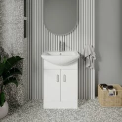 Nuie Mayford Floor Standing 2-Door Vanity Unit With Square Basin 550mm Wide - White 13 Nuie Mayford Floor Standing 2-Door Vanity Unit With Square Basin 550mm Wide - White -HEATANDPLUMB Sales nuie mayford vanity unit vtm550 1 1
