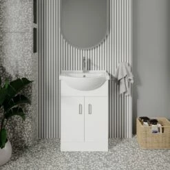 Nuie Mayford Floor Standing 2-Door Vanity Unit With Round Basin 550mm Wide - White 10 Nuie Mayford Floor Standing 2-Door Vanity Unit With Round Basin 550mm Wide - White -HEATANDPLUMB Sales nuie mayford vanity unit vty550 1