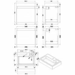 Nuie Merit Wall Hung 1-Door Vanity Unit With L-Shaped Basin 500mm Wide - Natural Oak 8 Nuie Merit Wall Hung 1-Door Vanity Unit With L-Shaped Basin 500mm Wide - Natural Oak -HEATANDPLUMB Sales nuie merit vanity unit mer004 1 3