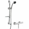 Nuie Minimalist Thermostatic Bar Shower Valve With Luxury Curved Slider Rail Kit - Chrome 1 Nuie Minimalist Thermostatic Bar Shower Valve With Luxury Curved Slider Rail Kit - Chrome -HEATANDPLUMB Sales nuie minimalist complete mixer shower sbr64bv1