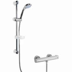 Nuie Minimalist Thermostatic Bar Shower Valve With Classic Multi Function Slider Rail Kit - Chrome 5 Nuie Minimalist Thermostatic Bar Shower Valve With Classic Multi Function Slider Rail Kit - Chrome -HEATANDPLUMB Sales nuie minimalist complete mixer shower sbr81bv1 1