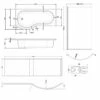 Nuie P-Shaped Shower Bath With Front Panel And Screen 1700mm X 700mm/850mm - Left Handed 1 Nuie P-Shaped Shower Bath With Front Panel And Screen 1700mm X 700mm/850mm - Left Handed -HEATANDPLUMB Sales nuie p shaped bath sbath22 1
